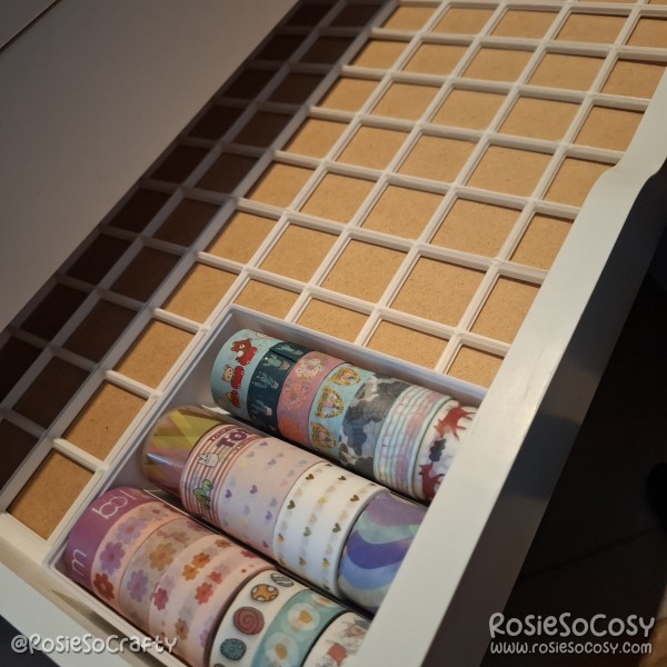 First gridfinity washi bin in one of the ALEX drawers